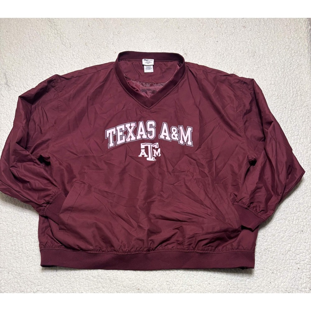 Pro Edge Knights Apparel Mens Texas A&M Aggies Windbreaker Maroon Pullover 2XL